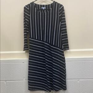 Habitat NWT women’s black and White Asymmetrical striped Dress